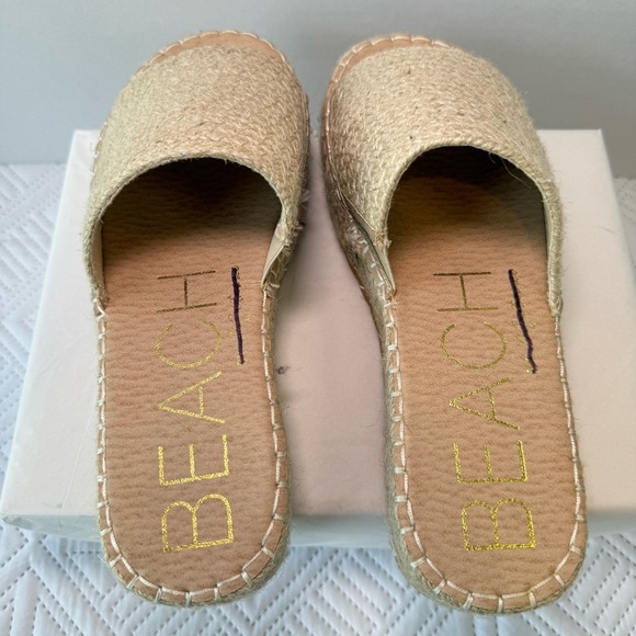 Beach By MATISSE Natural Del Mar Raffia Platform Sandals Size 8 - Picture 6 of 12